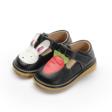 Black Girl Baby Shoes Rabbit Carrot T Strap Shoe